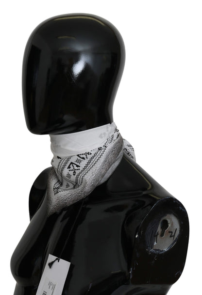 Costume National – Weißer bedruckter Bandana-Baumwollschal
