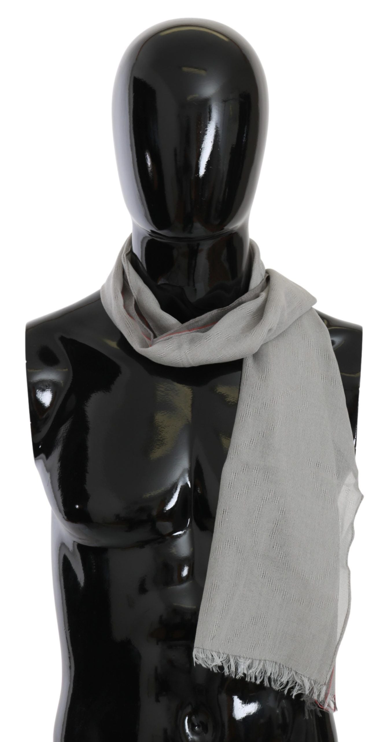 Costume National – Grauer Baumwollschal mit Fransen