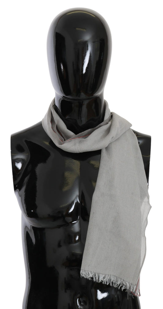 Costume National – Grauer Baumwollschal mit Fransen