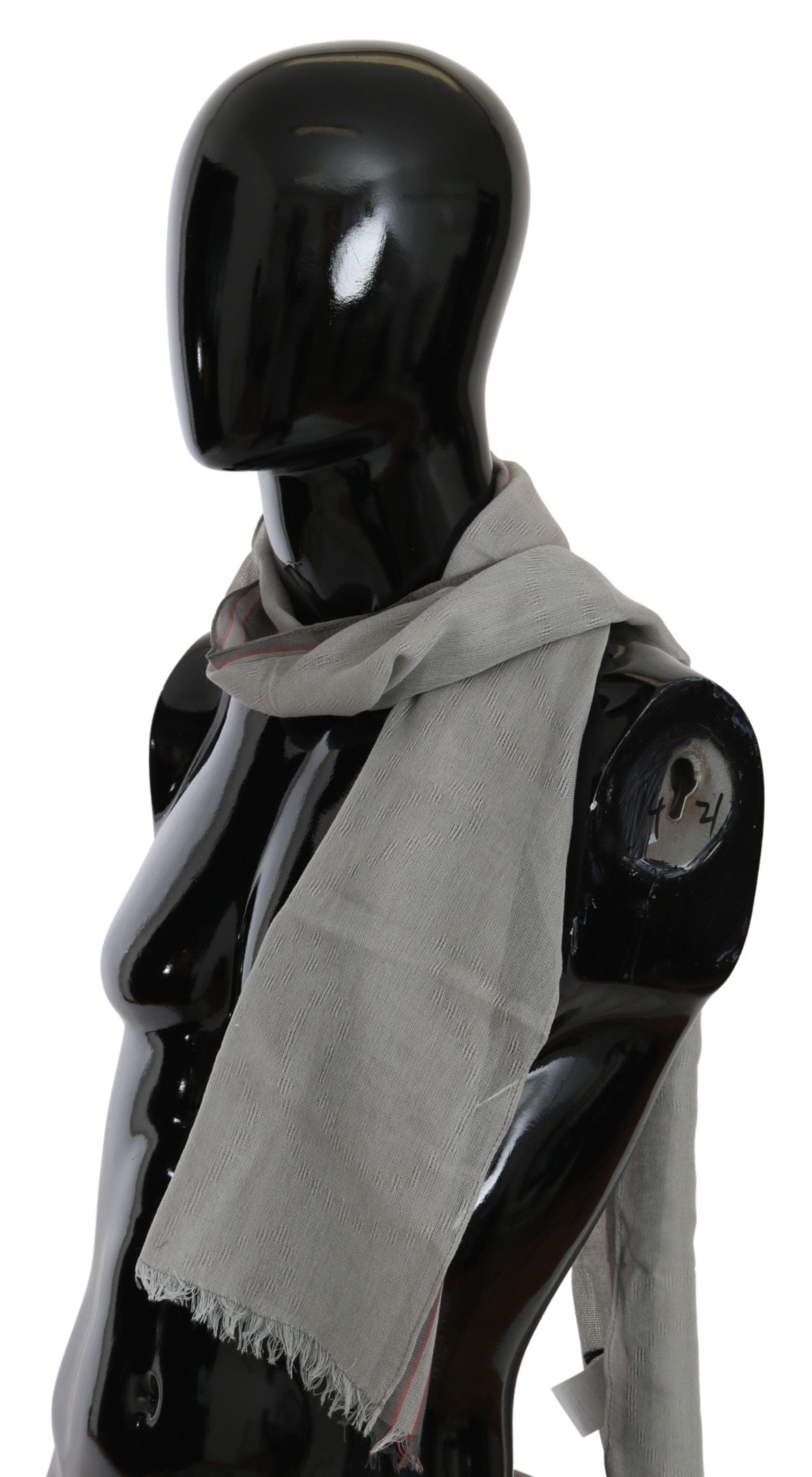 Costume National – Grauer Baumwollschal mit Fransen