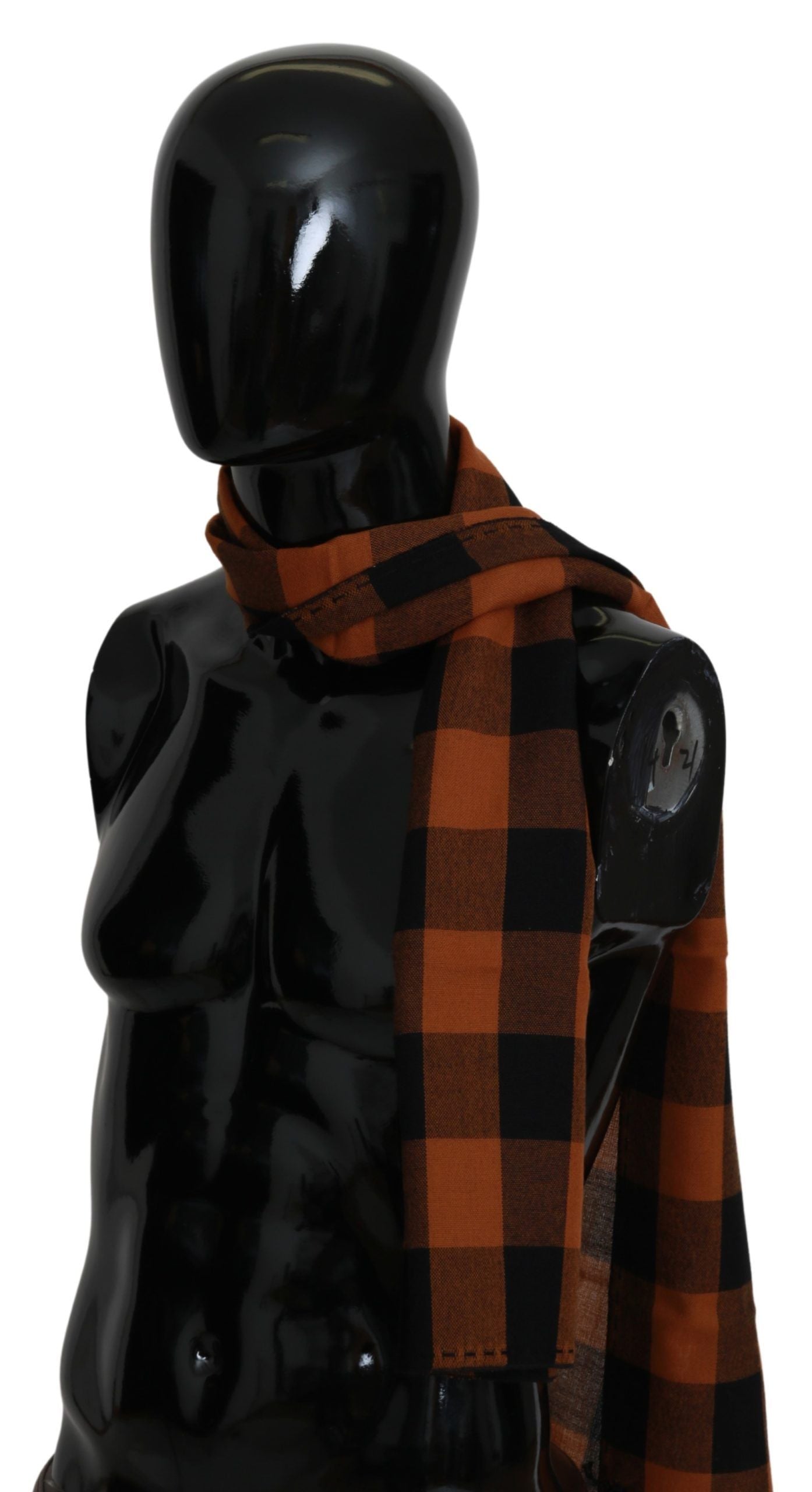 Costume National – Halstuch mit orangefarbenem Karomuster