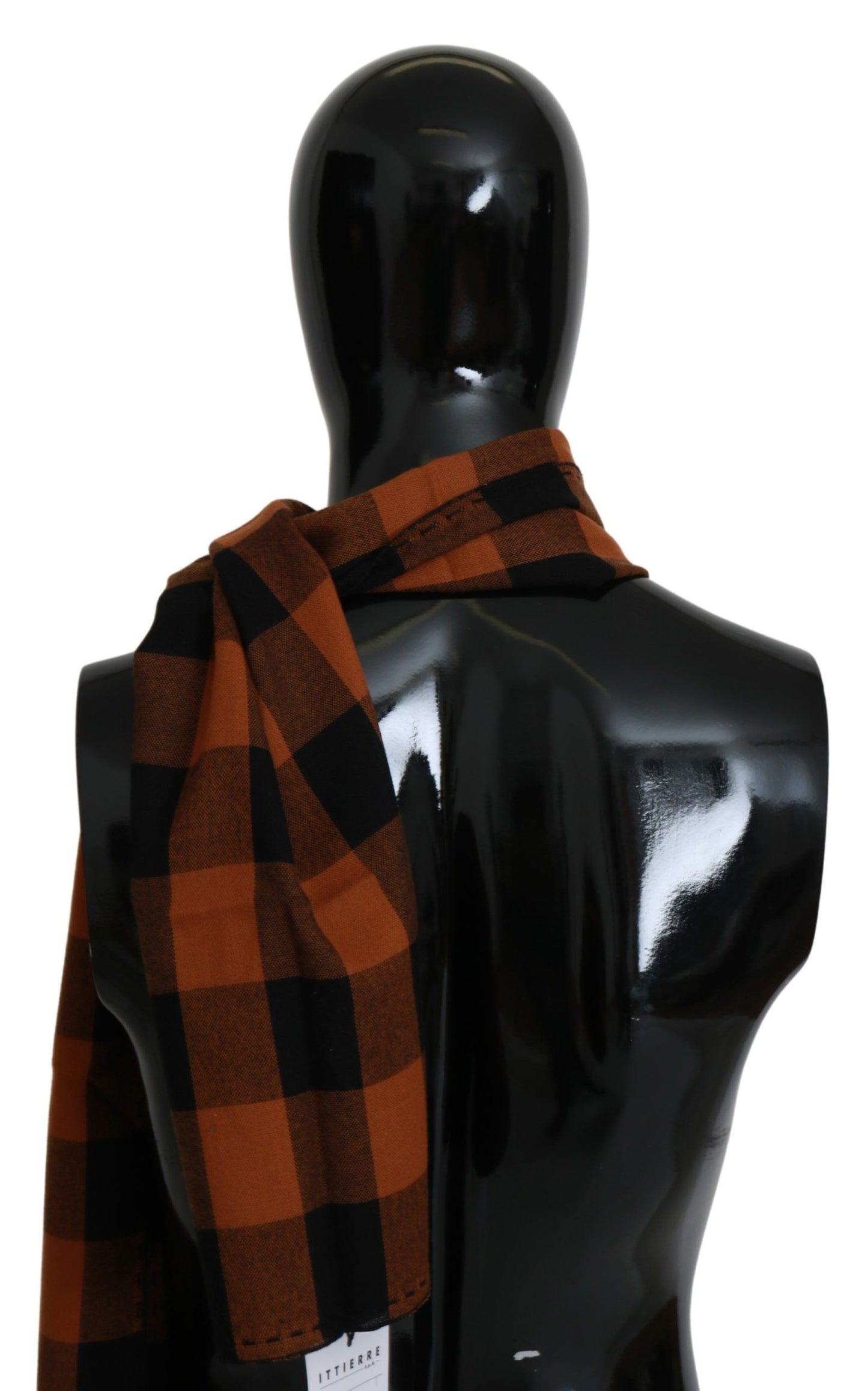 Costume National – Halstuch mit orangefarbenem Karomuster