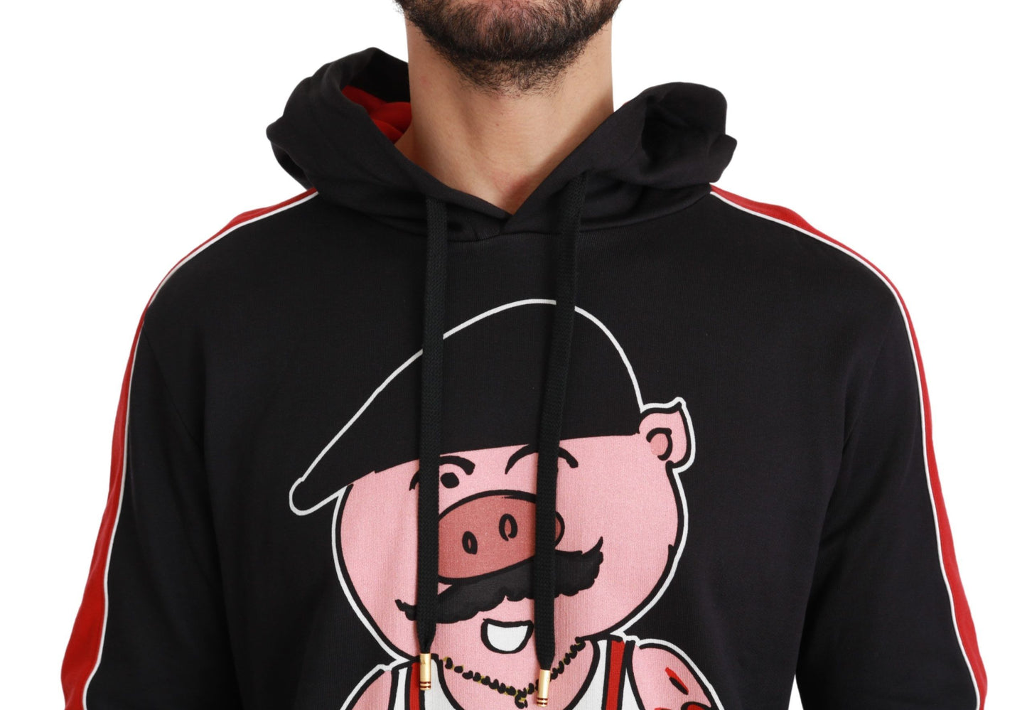 Dolce &amp; Gabbana – Schwarzer Kapuzenpullover „Schwein des Jahres“