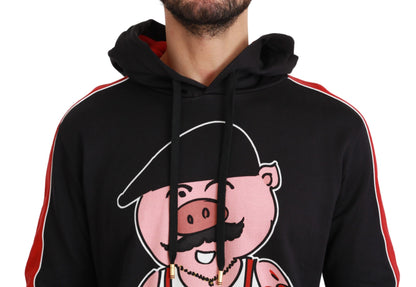 Dolce &amp; Gabbana – Schwarzer Kapuzenpullover „Schwein des Jahres“