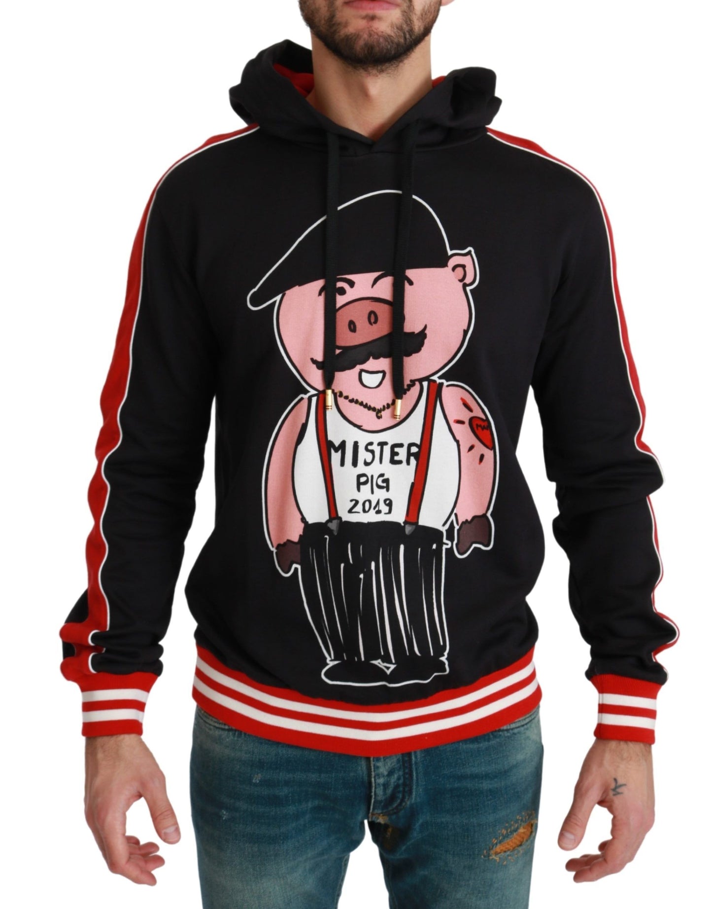 Dolce &amp; Gabbana – Schwarzer Kapuzenpullover „Schwein des Jahres“