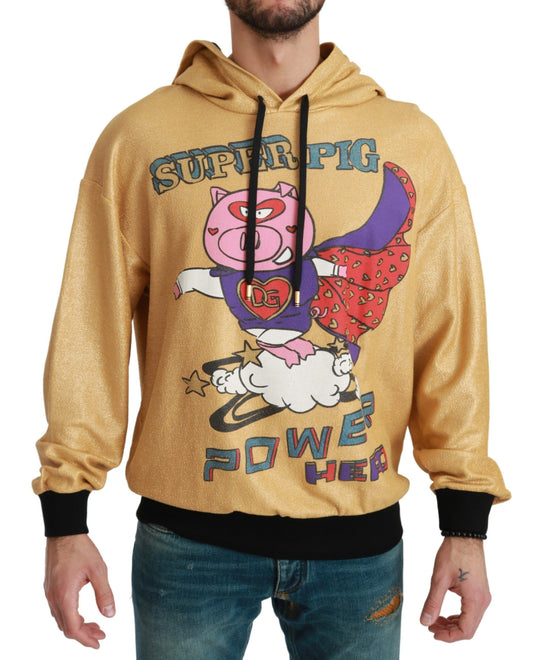 Dolce &amp; Gabbana Goldener Kapuzenpullover „Schwein des Jahres“