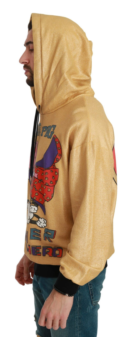 Dolce &amp; Gabbana Goldener Kapuzenpullover „Schwein des Jahres“