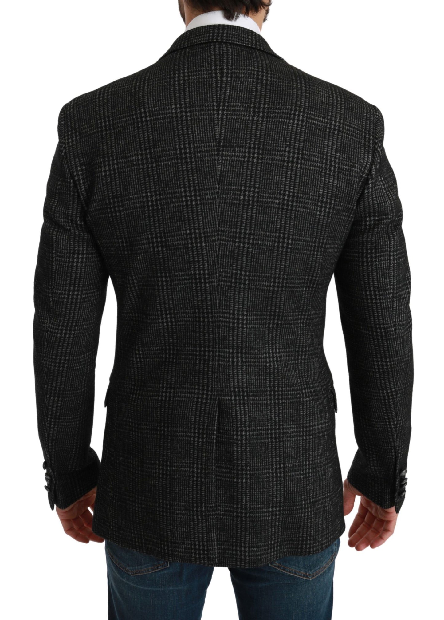 Dolce &amp; Gabbana – Grau karierter Slim Fit-Jackenblazer