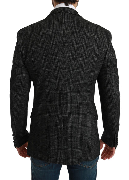 Dolce &amp; Gabbana – Grau karierter Slim Fit-Jackenblazer
