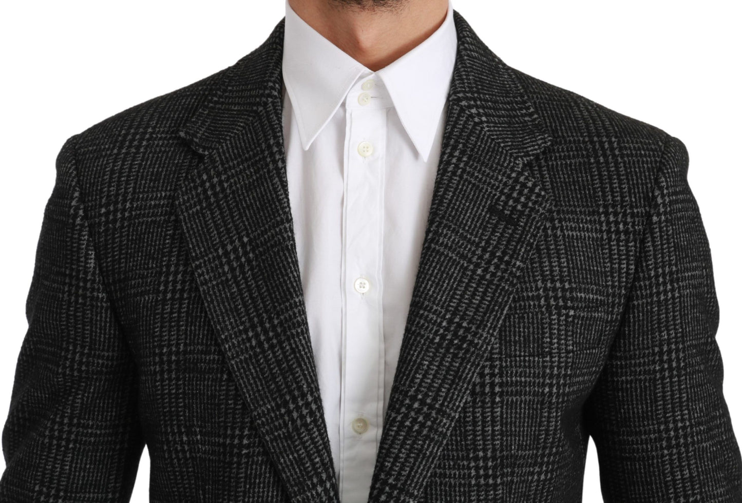 Dolce &amp; Gabbana – Grau karierter Slim Fit-Jackenblazer