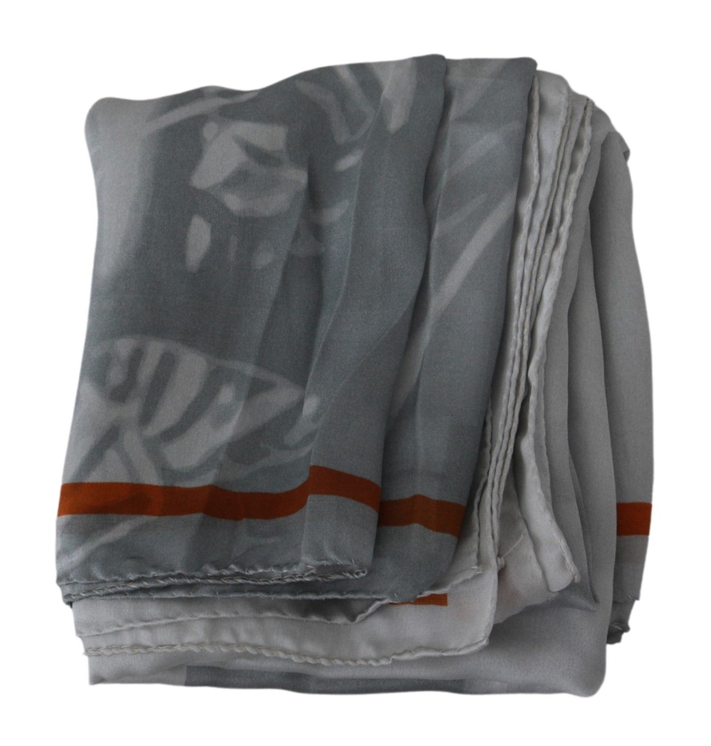 Costume National Grau Rot Seidenschal Foulard Wickelschal