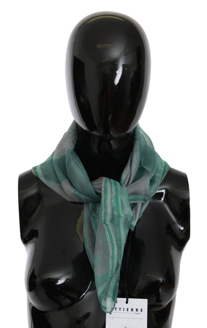 Costume National Grüner Seidenschal, Foulard, Wickelschal