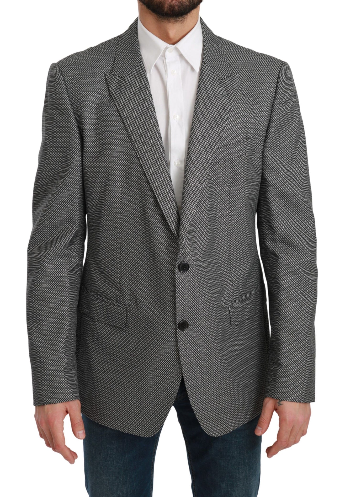 Dolce &amp; Gabbana – Grauer, schmal geschnittener MARTINI-Blazer