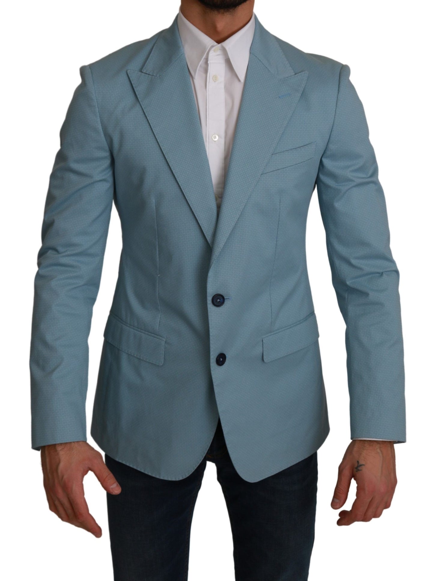 Dolce &amp; Gabbana Blaue Slim Fit Manteljacke MARTINI Blazer