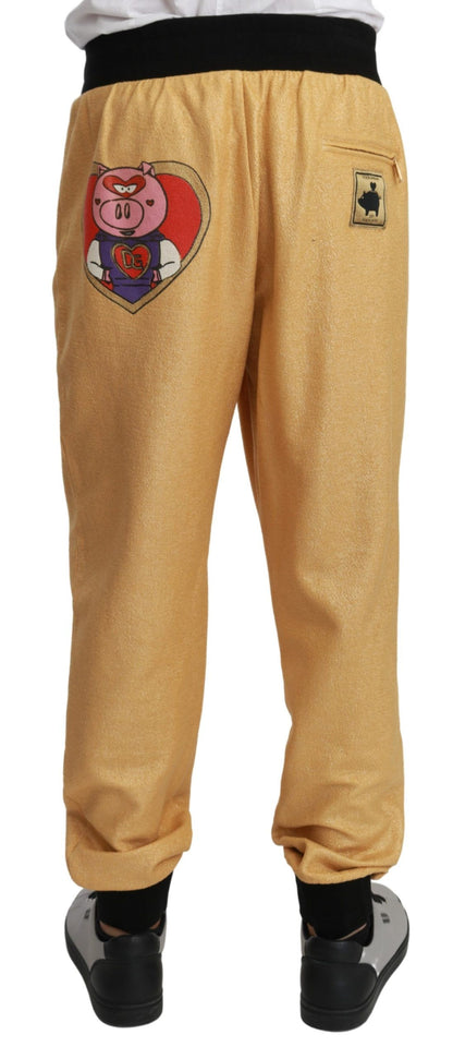 Dolce &amp; Gabbana Gold Year Of The Pig Baumwolle Herrenhose
