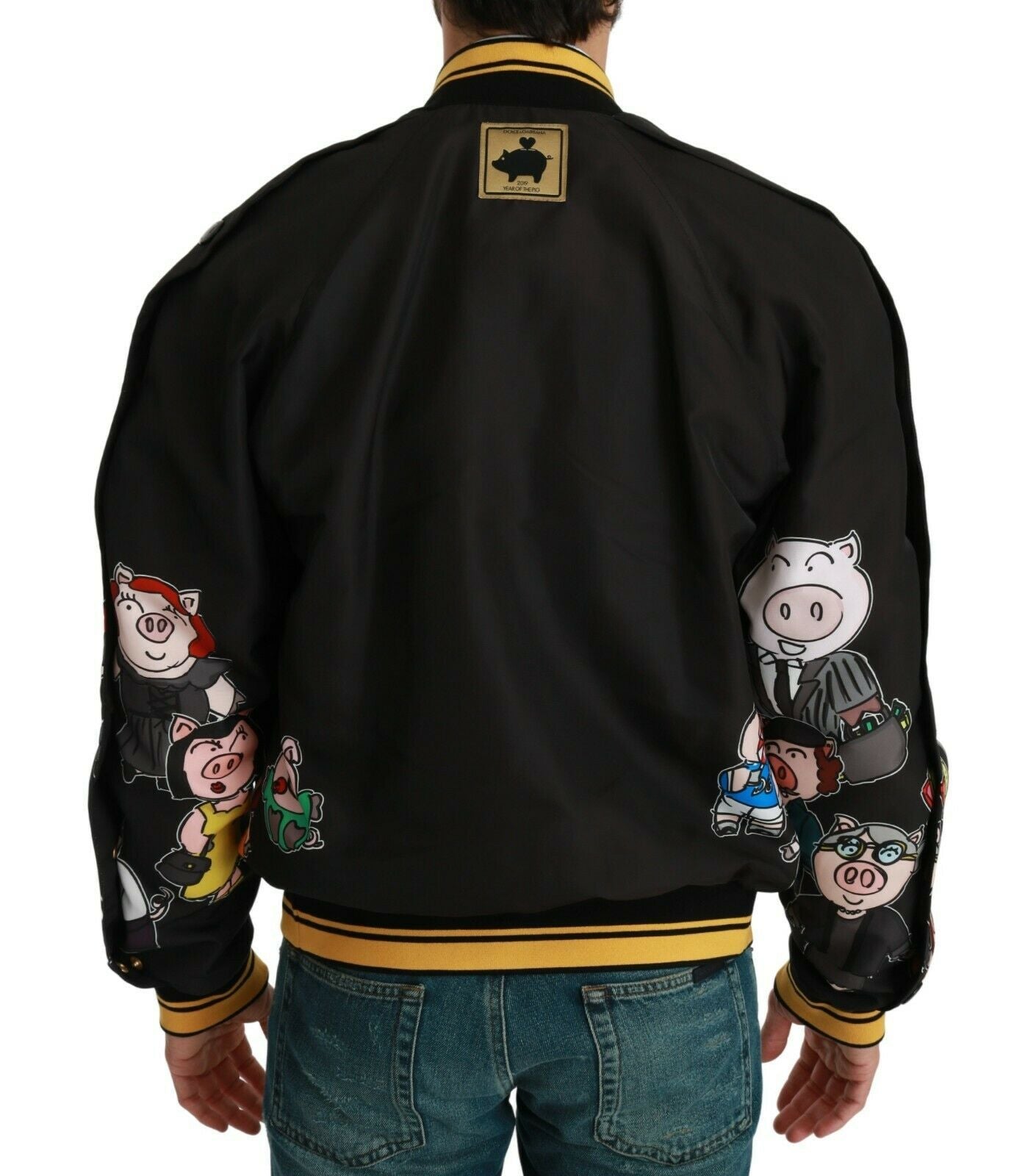 Dolce &amp; Gabbana Schwarze Bomberjacke „YEAR OF THE PIG“