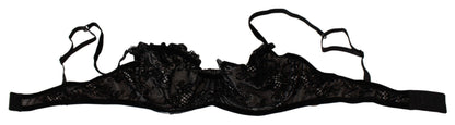 Ermanno Scervino Black Mesh Balconcino Bra Nylon  Underwear