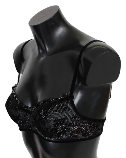 Ermanno Scervino Black Mesh Balconcino Bra Nylon  Underwear