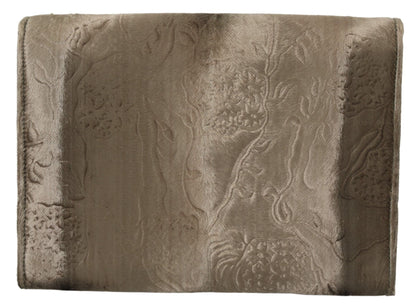 Dolce &amp; Gabbana Beige Samt Blumenleder Herren Dokumenten Aktentasche