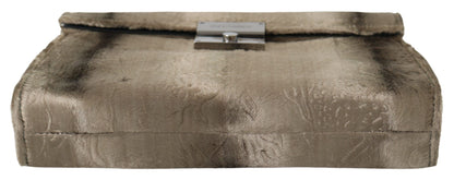 Dolce &amp; Gabbana Beige Samt Blumenleder Herren Dokumenten Aktentasche
