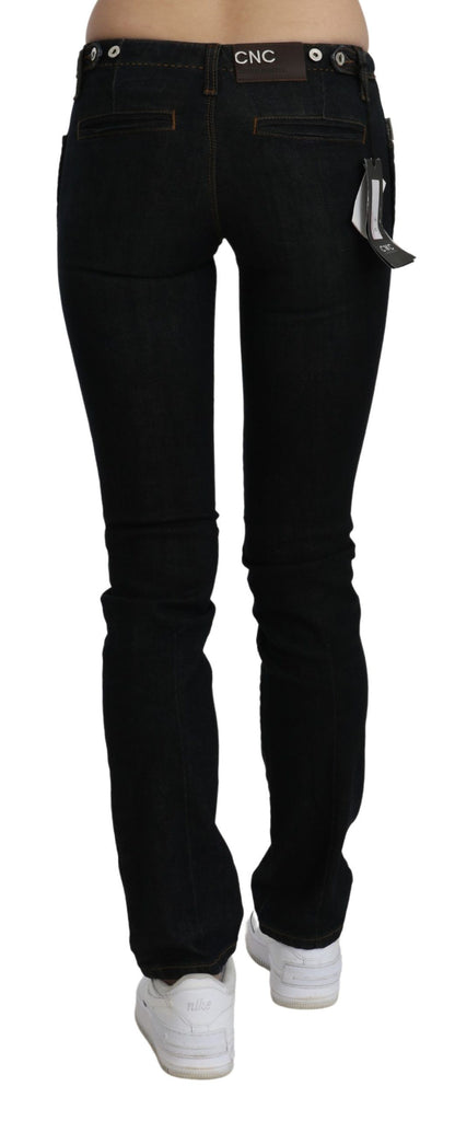 Costume National Schwarze Skinny-Jeans aus Baumwolldenim mit mittlerer Taille