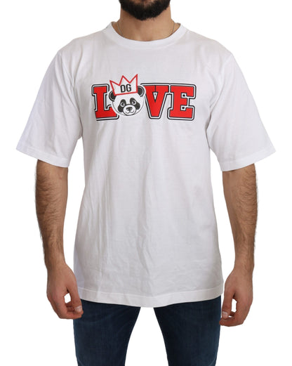 Dolce &amp; Gabbana – Weißes T-Shirt mit Love-Panda-Print