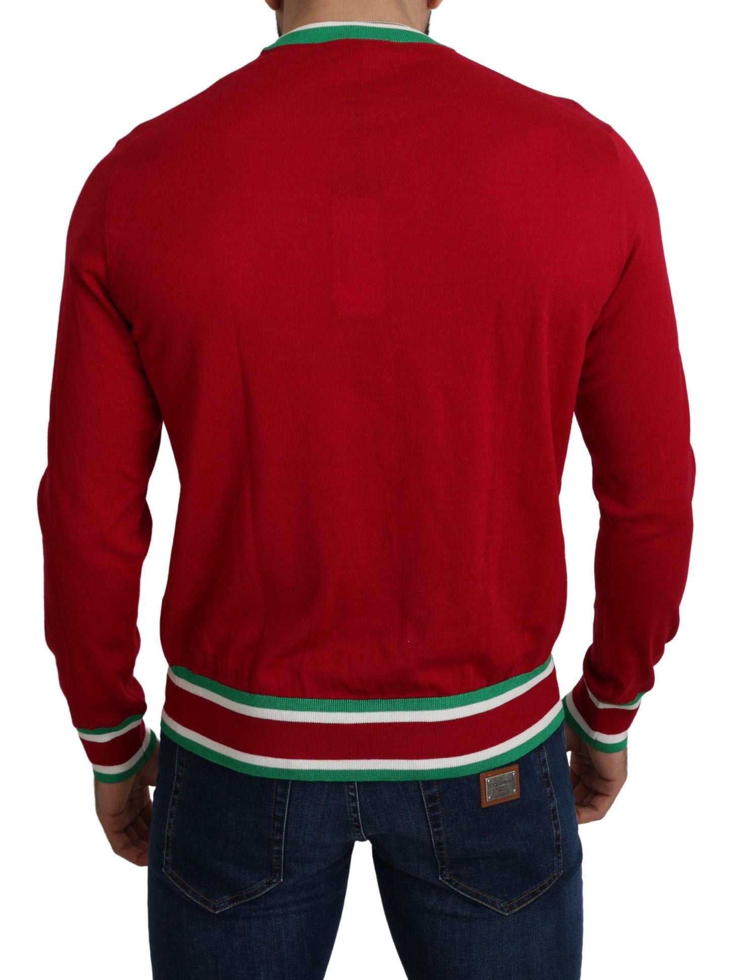 Dolce &amp; Gabbana Roter Woll-Seidenpullover „Pig of the Year“