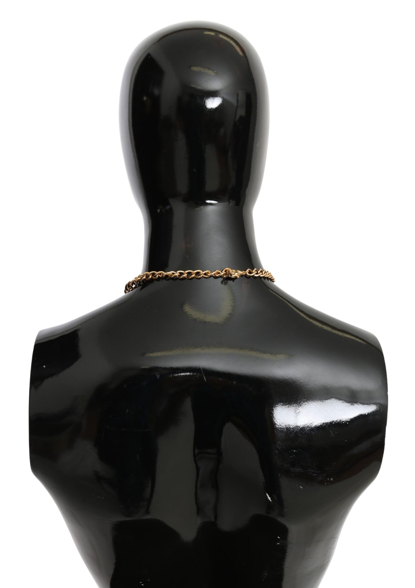 Dolce &amp; Gabbana Halskette mit Blumenanhänger aus goldfarbenem Messing mit grünen Blättern und Kristallen