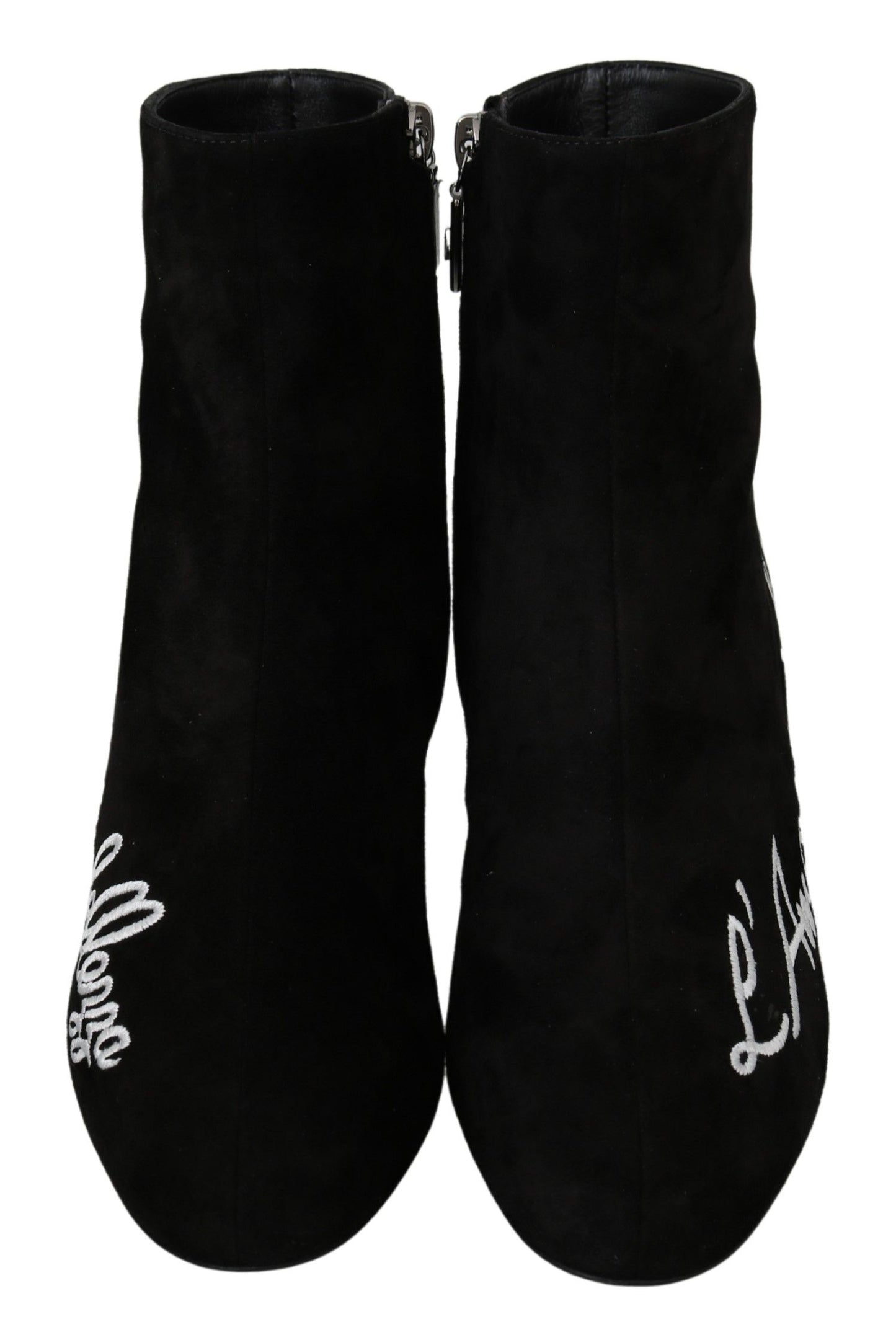 Dolce &amp; Gabbana L'Amore E'Bellezza Stiefel aus schwarzem Wildleder