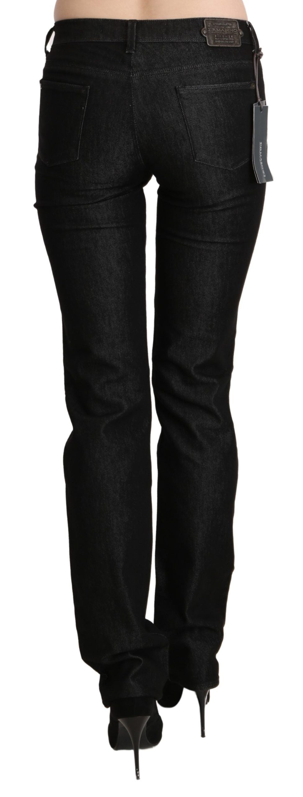 Ermanno Scervino – Schwarze Skinny-Jeanshose mit mittlerer Taille
