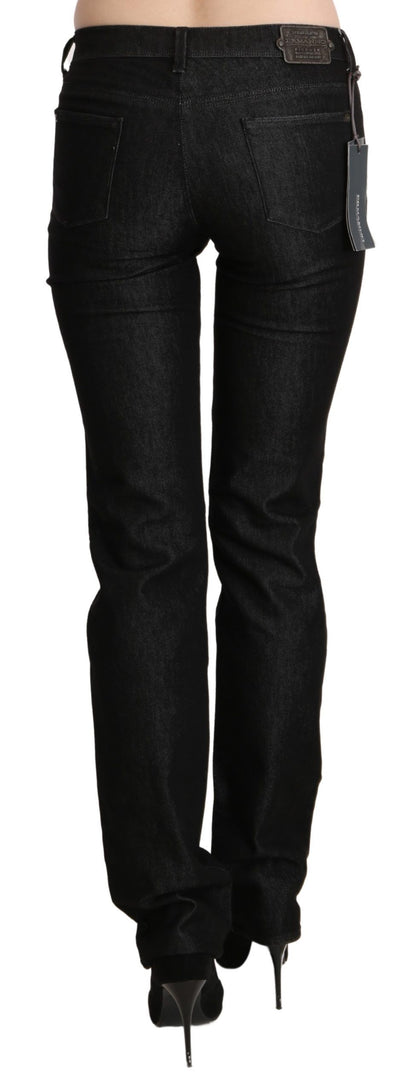 Ermanno Scervino – Schwarze Skinny-Jeanshose mit mittlerer Taille