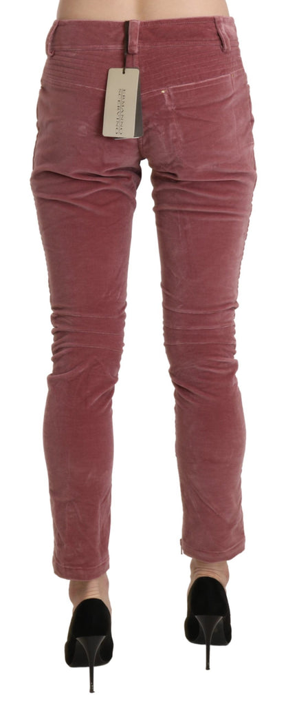 Ermanno Scervino – Rote Skinny-Hose aus Baumwolle mit mittlerer Taille
