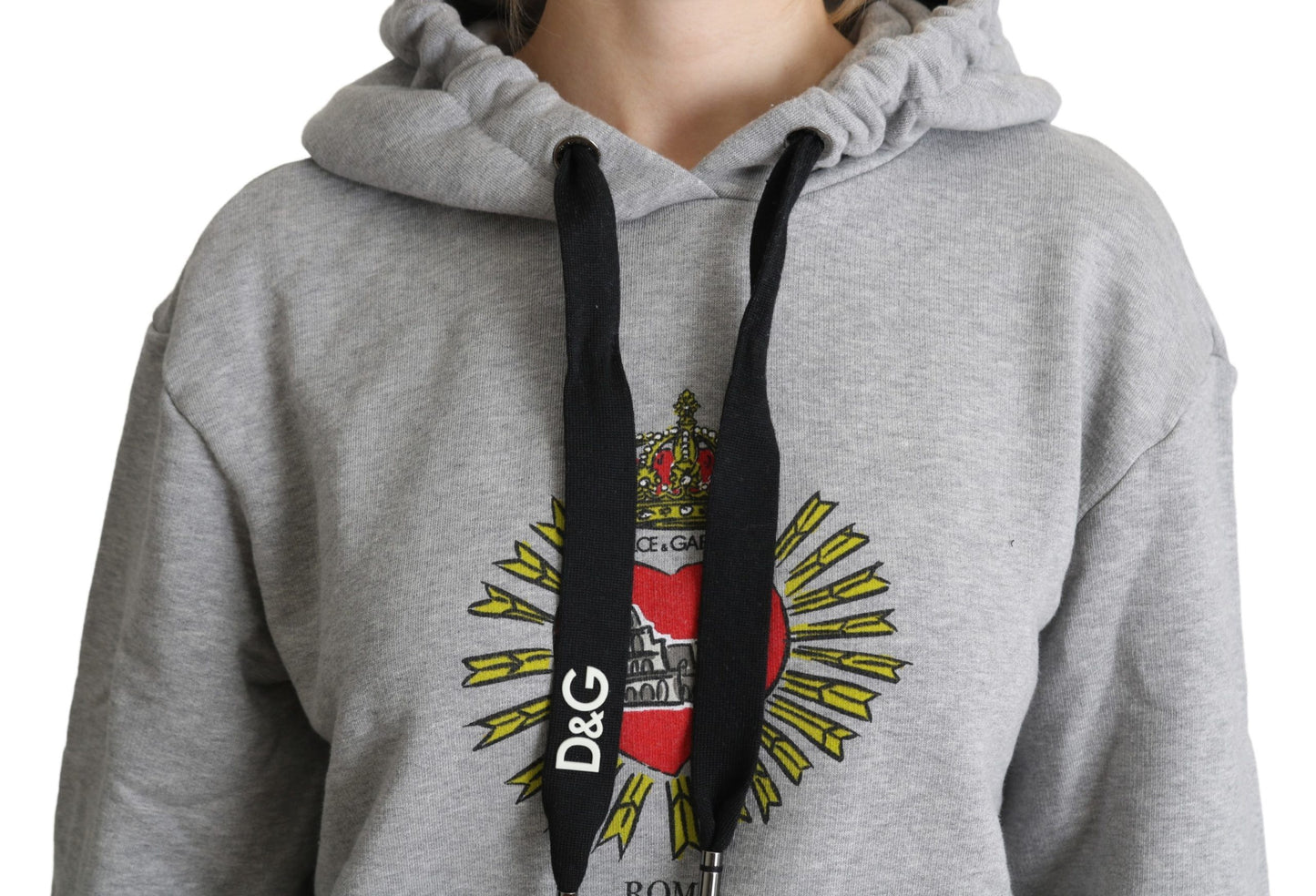 Dolce &amp; Gabbana – Grau bedruckter Kapuzenpullover mit exklusivem Logo