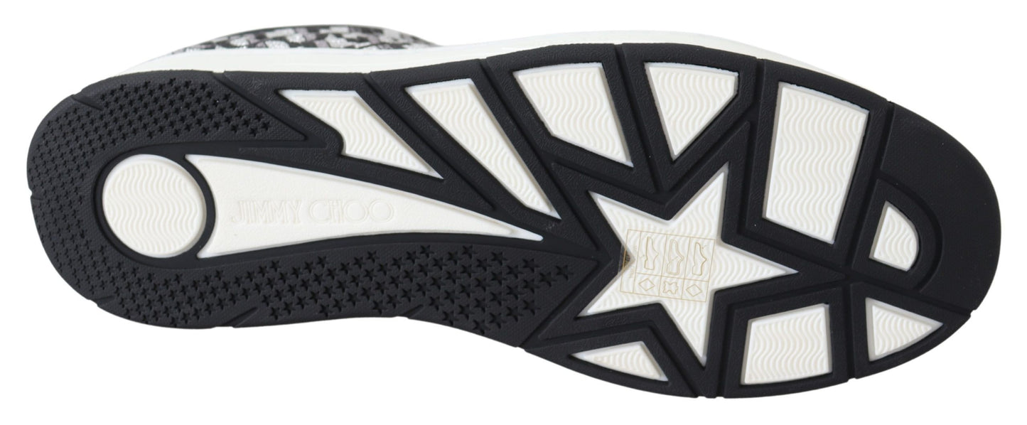 Jimmy Choo Glitzernde Slip-On-Sneakers - Silber und Schwarz