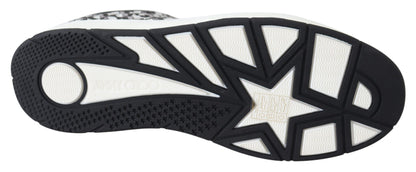 Jimmy Choo Glitzernde Slip-On-Sneakers - Silber und Schwarz