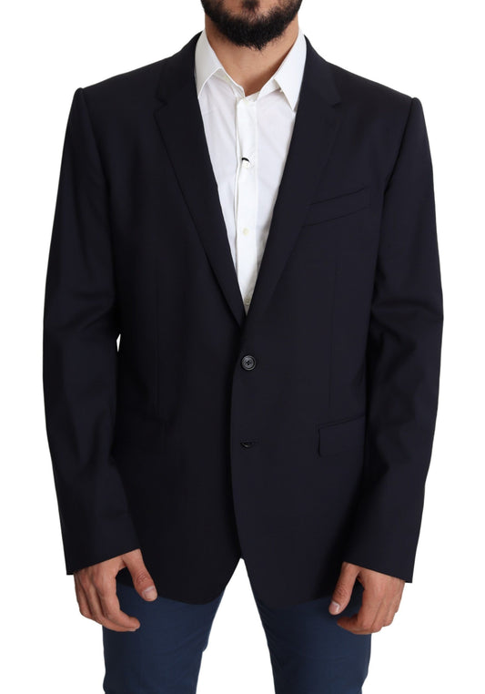 Dolce &amp; Gabbana Schwarzer Wollstretch-Mantel für Herren MARTINI Blazer