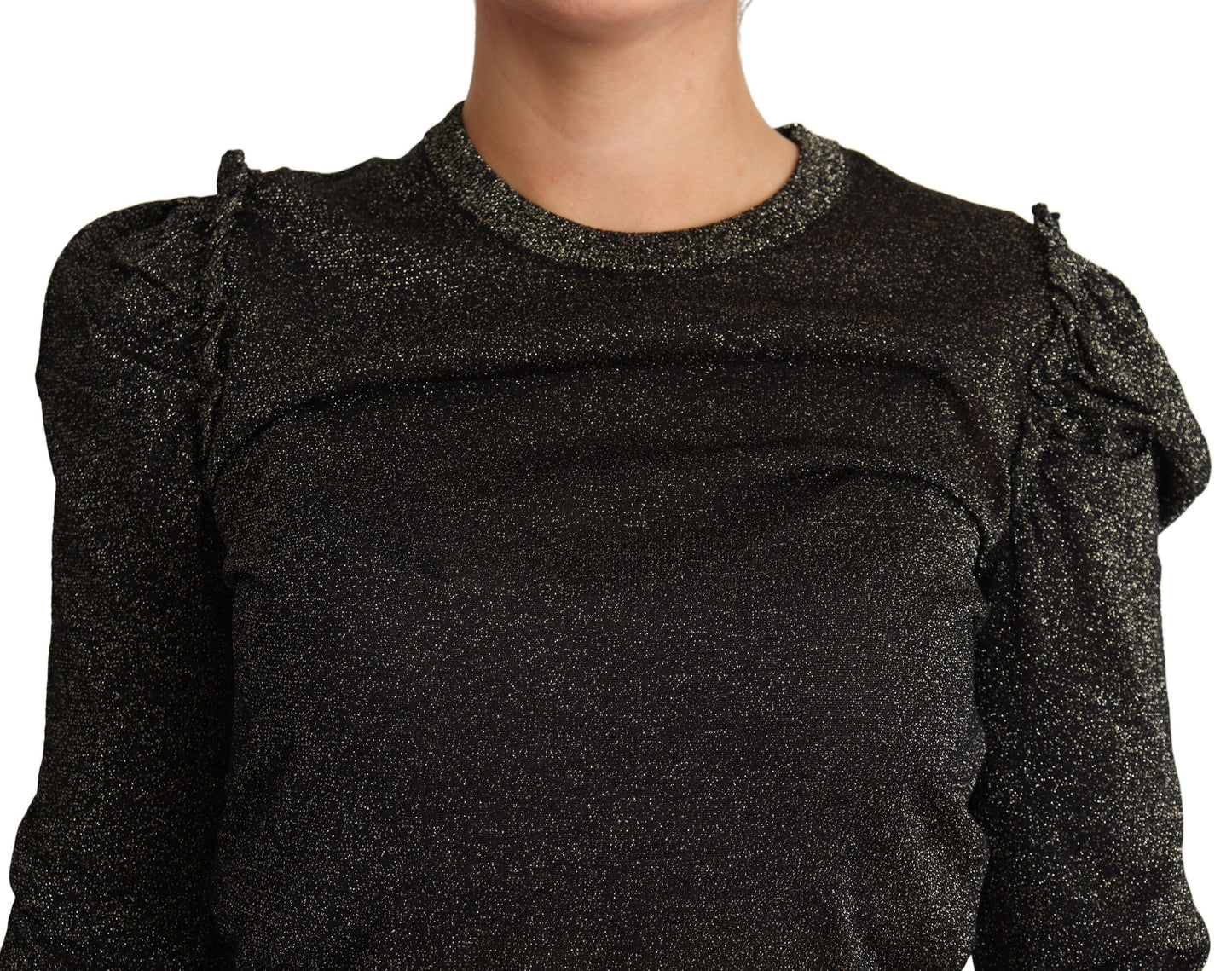 Dolce &amp; Gabbana Schwarz Gold Kurzer Damen Pullover