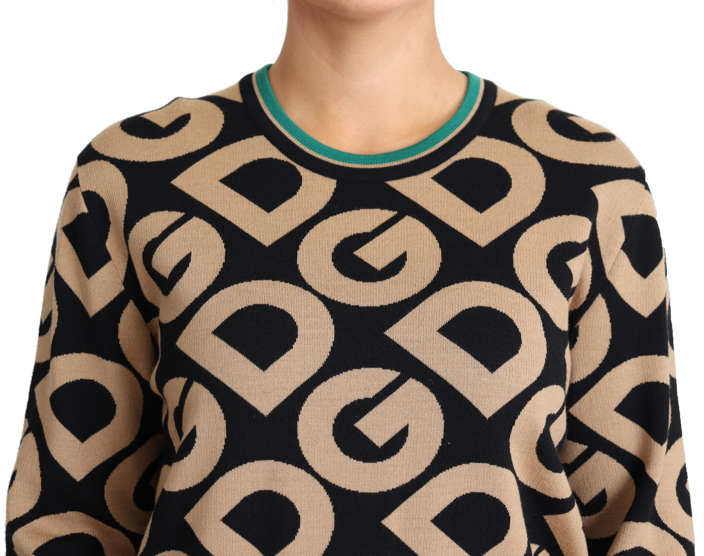Dolce &amp; Gabbana Mehrfarbiger Pullover mit Rundhalsausschnitt aus Wolle „DG Mania“