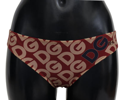 Dolce &amp; Gabbana Mehrfarbiger Bikini-Badeanzug mit DG-Logo-Print