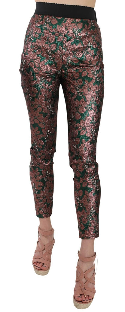 Dolce &amp; Gabbana – Mehrfarbige, schillernde Jacquard-Hose aus Brokat
