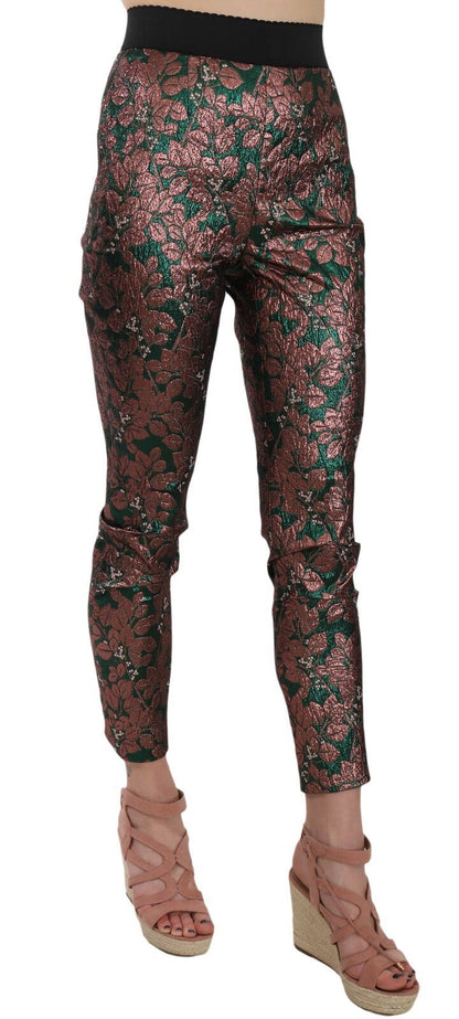 Dolce &amp; Gabbana – Mehrfarbige, schillernde Jacquard-Hose aus Brokat