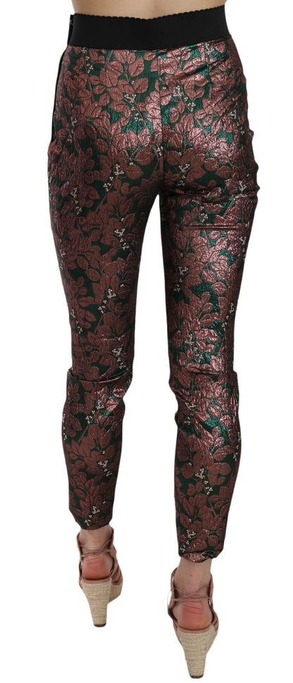 Dolce &amp; Gabbana – Mehrfarbige, schillernde Jacquard-Hose aus Brokat