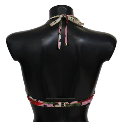 Dolce &amp; Gabbana Mehrfarbiger Badeanzug mit Blumenmuster, Strandmode, Bikinioberteile