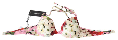 Dolce &amp; Gabbana Mehrfarbiger Badeanzug mit Blumenmuster, Strandmode, Bikinioberteile