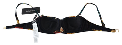 Dolce &amp; Gabbana – Schwarze Bikinioberteile mit Muschel-Print für Damen