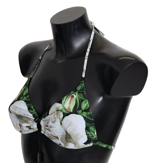 Dolce &amp; Gabbana – Neckholder-Bikinioberteil mit mehrfarbigem Blumendruck