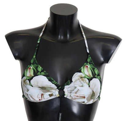 Dolce &amp; Gabbana – Neckholder-Bikinioberteil mit mehrfarbigem Blumendruck
