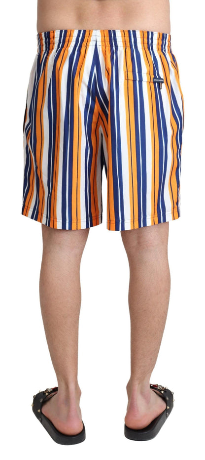 Dolce &amp; Gabbana – Mehrfarbig gestreifte Beachwear-Badeshorts