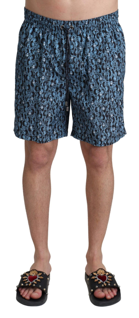 Dolce &amp; Gabbana – Strandshorts mit blauem Muster