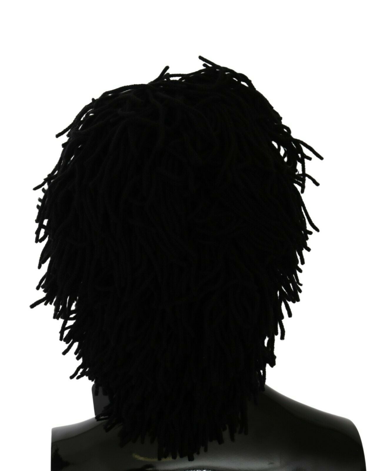 Dolce &amp; Gabbana – Schwarz-weiße Strickmütze aus Kaschmir mit Tiermuster